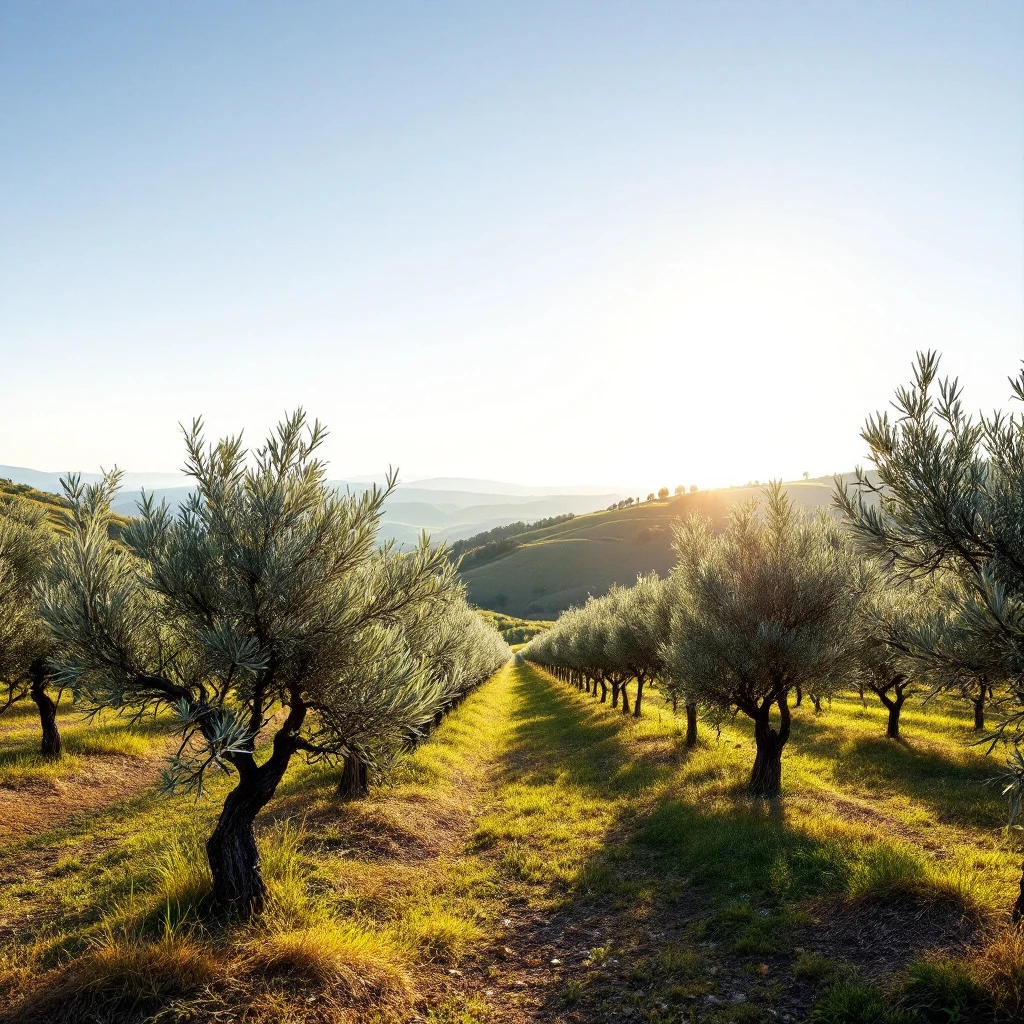 frantoio con olive appena raccolte su telo verde